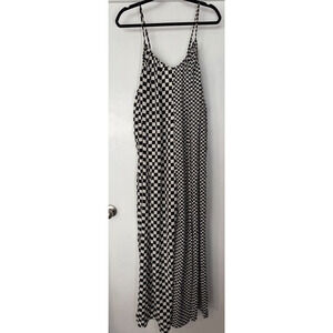 Black & White Checkered Maxi Jumpsuit